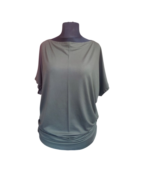 Tunika Nelly kimono z marszczeniem na biodrach - khaki